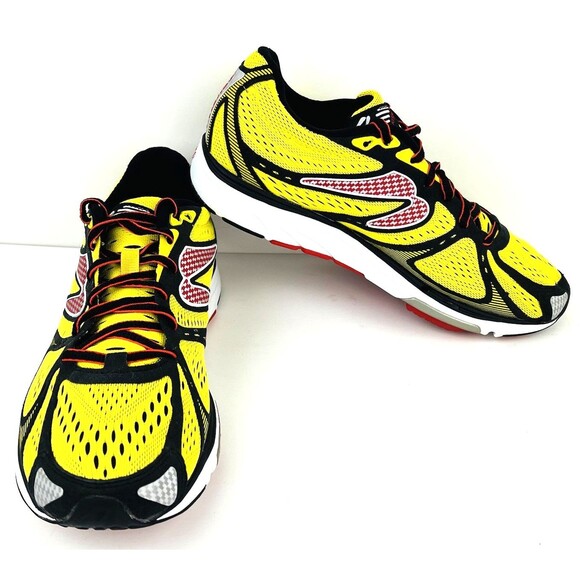 Newton Kismet Mens Sneakers Size 8 Yellow Red Mesh Running Shoes MO11915 - Picture 6 of 11